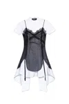 Dsquared2 Pierced Apron Layered Effect Mini Dress