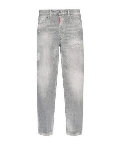 Dsquared2 Men's Slim Fit Distressed Skater Jeans In Grey