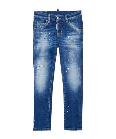 Dsquared2 Pierced Straight Jeans In Blue