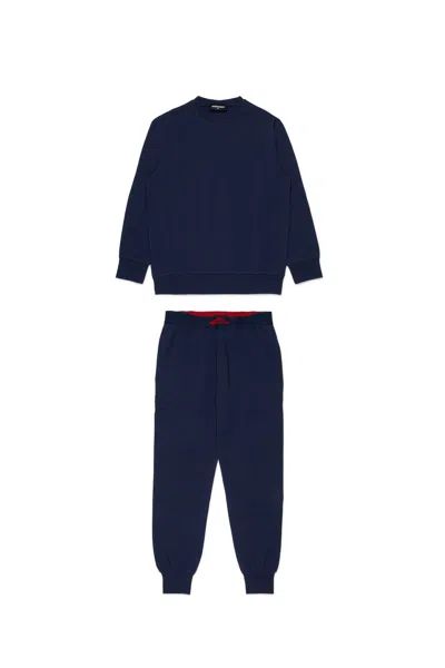 Dsquared2 Jersey Pajamas With Icon Logo In Black