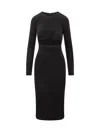 Dsquared2 Black Cut-out Detail Midi Dress In Black