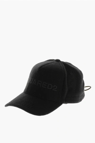 Dsquared2 Pile Baseball Cap With Drawstring In Black