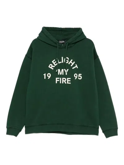 Dsquared2 Pine Cotton Sweatshirt In Green