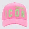 DSQUARED2 PINK AND GREEN COTTON ICON BASEBALL CAP