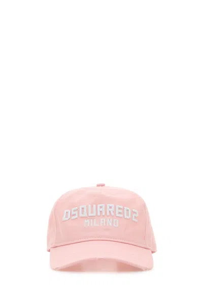 DSQUARED2 PINK COTTON BASEBALL CAP