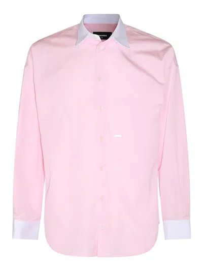 Dsquared2 Pink Cotton Shirt In Nude & Neutrals