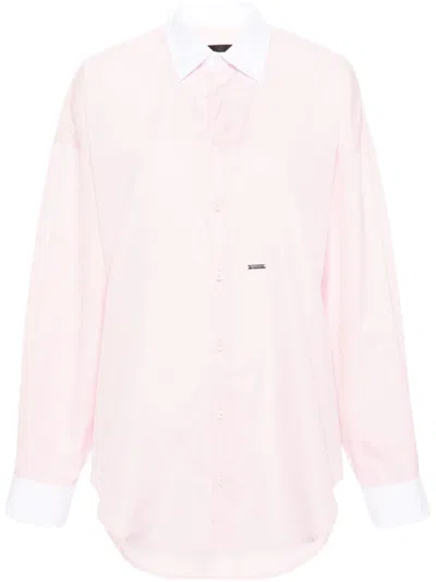Dsquared2 Contrasting-collar Cotton Shirt In Multicolor