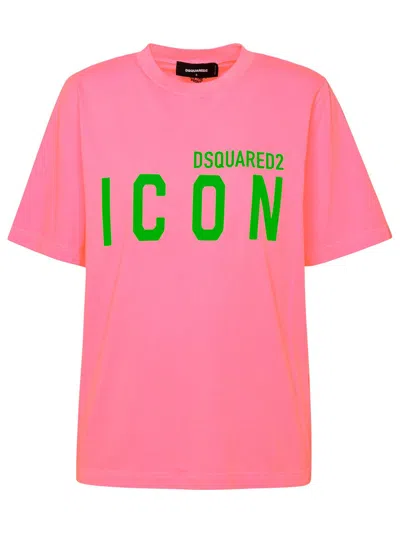 Dsquared2 Pink Cotton T-shirt Woman In Purple