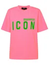 Dsquared2 Be Icon Easy Fit T-shirt In Fucsia