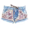 Dsquared2 Pink Cut Off Mini Shorts In Blue
