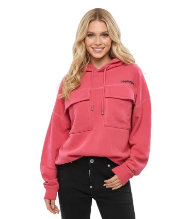 Dsquared2 Pink Logo Hood Sweatshirt