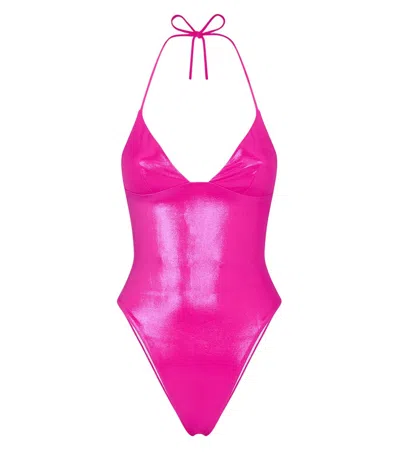 Dsquared2 Pink Solid Halter Neck Swimwear