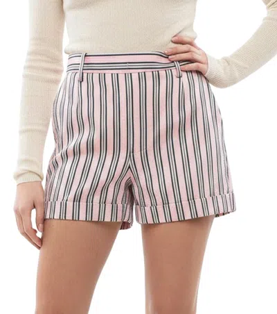 Dsquared2 Logo-patch Striped Shorts In Pink