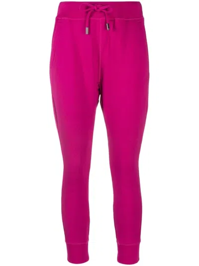 Dsquared2 Pink Tapered Drawstring Waist Cotton Trousers