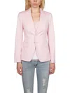 Dsquared2 Pink Two Button Stretch Cotton Jacket For Women In Pink