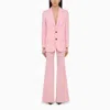 DSQUARED2 PINK WOOL BLEND PALAZZO TROUSERS FOR WOMEN
