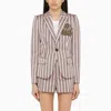 DSQUARED2 DSQUARED2 PINK/BLUE STRIPED SINGLE-BREASTED JACKET IN BLEND