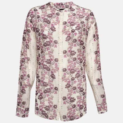 Pre-owned Dsquared2 Pink/cream Floral Print Cotton Blend Shirt Xl