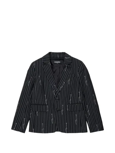 Dsquared2 Kids' 핀스트라이프 블레이저 In Multi