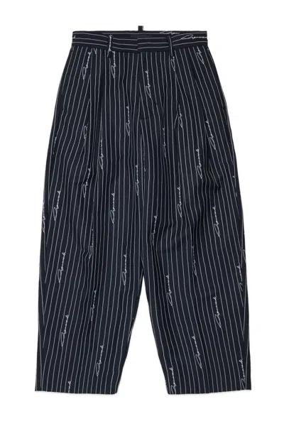 Dsquared2 Pinstripe Formal Pants In Black