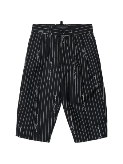 Dsquared2 Babies' Pinstripe Logo-print Trousers In Black