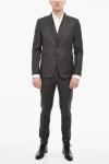 Dsquared2 Pinstriped Single Breasted Wool Suit With Peak Lapel