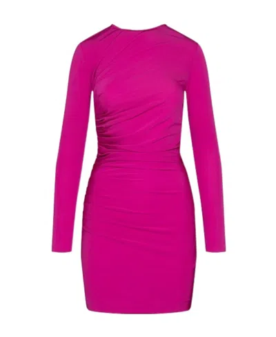 Dsquared2 Pintucked Long-sleeve Minidress In Pink