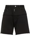 Dsquared2 Piped-trim Denim Shorts In Black