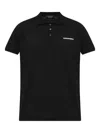 Dsquared2 Black Polo Shirt With Classic Collar And Logo Lettering On The Front In Black