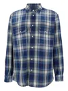 Dsquared2 Checked Pattern Shirt With Pockets And Collar In Blue
