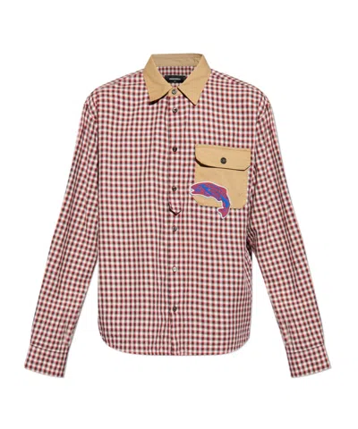 Dsquared2 Plaid-check Pattern Cotton Shirt In Pink