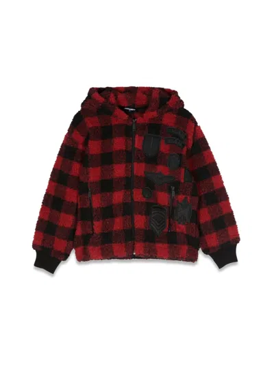 Dsquared2 Kids' Plaid Hoodie In Multicolour