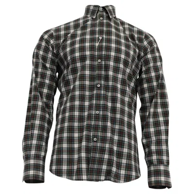 Dsquared2 Plaid Long Sleeve Shirt In Multicolor Cotton In Black