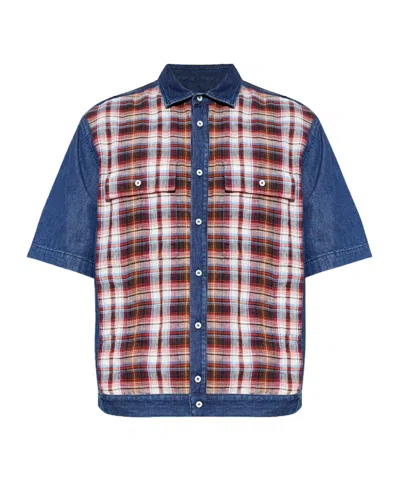 Dsquared2 Plaid Patchwork Design Shirt In Multi