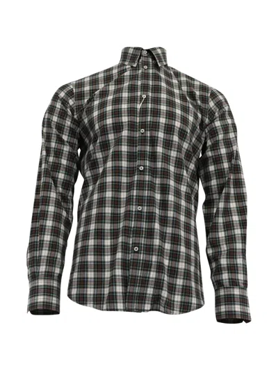 Pre-owned Dsquared2 Plaid-pattern Long-sleeve Shirt In White