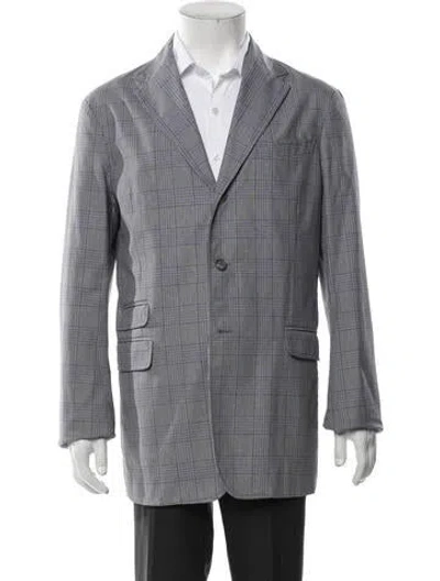 Pre-owned Dsquared2 Plaid Print Blazer In Gray