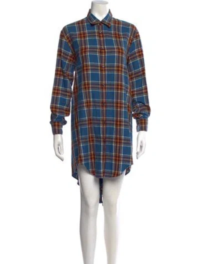 Pre-owned Dsquared2 Plaid Print Knee-length Dress In Blue