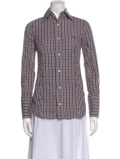 Pre-owned Dsquared2 Plaid Print Long Sleeve Blouse In Multi