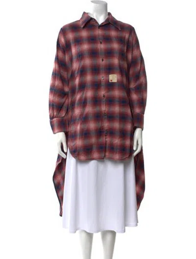 Pre-owned Dsquared2 Plaid Print Long Sleeve Button-up Top In Blue