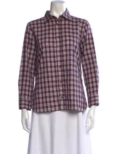 Pre-owned Dsquared2 Plaid Print Long Sleeve Button-up Top In Red