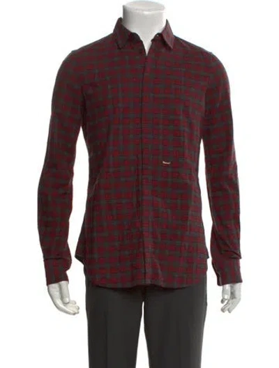 Pre-owned Dsquared2 Plaid Print Long Sleeve Shirt In Black/grey/red