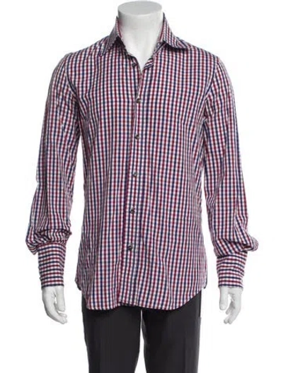 Pre-owned Dsquared2 Plaid Print Long Sleeve Shirt In Blue