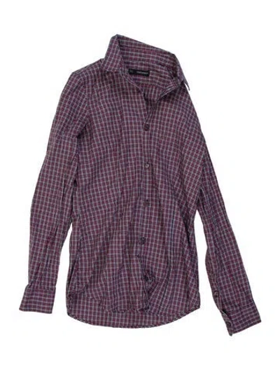 Pre-owned Dsquared2 Plaid Print Long Sleeve Shirt In Blue