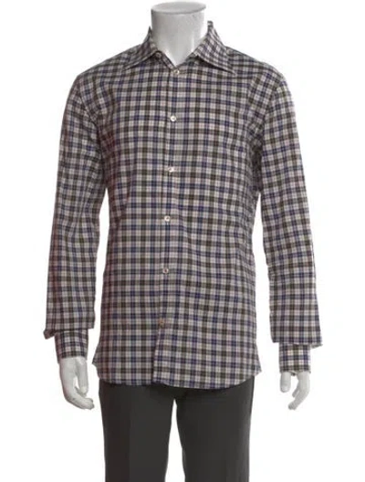Pre-owned Dsquared2 Plaid Print Long Sleeve Shirt In Blue