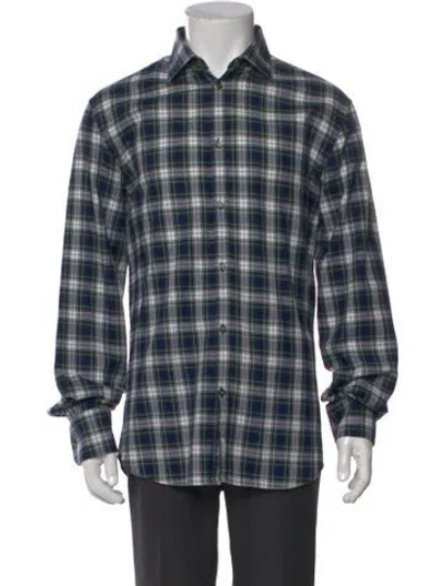 Pre-owned Dsquared2 Plaid Print Long Sleeve Shirt In Blue/green/grey