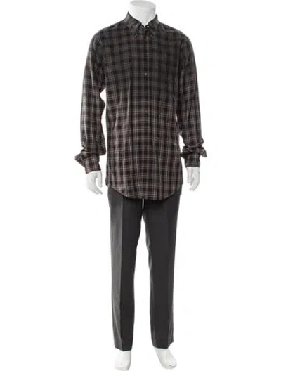 Pre-owned Dsquared2 Plaid Print Long Sleeve Shirt In Brown
