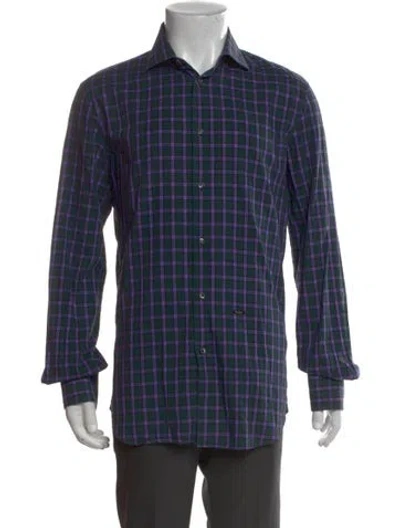 Pre-owned Dsquared2 Plaid Print Long Sleeve Shirt In Green