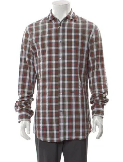Pre-owned Dsquared2 Plaid Print Long Sleeve Shirt In Red
