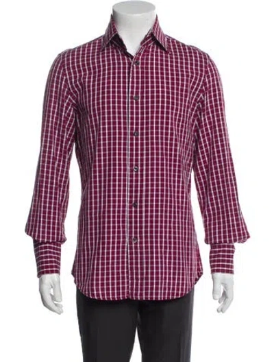 Pre-owned Dsquared2 Plaid Print Long Sleeve Shirt In Red