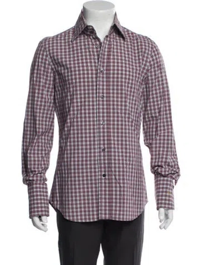 Pre-owned Dsquared2 Plaid Print Long Sleeve Shirt In Red